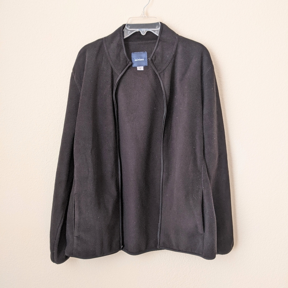 BASIC EDITIONS Black Fleece Long Sleeve Jacket